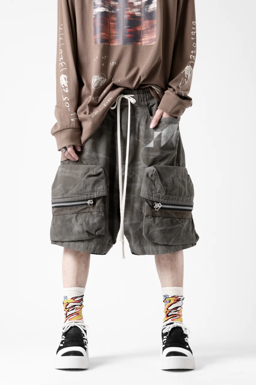 A.F ARTEFACT RUGGED CARGO SHORTS  / VINTAGE DYED (KHAKI) - Image 4