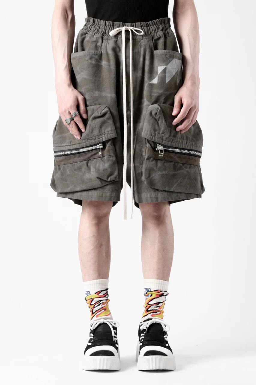 A.F ARTEFACT RUGGED CARGO SHORTS  / VINTAGE DYED (KHAKI) - Image 5