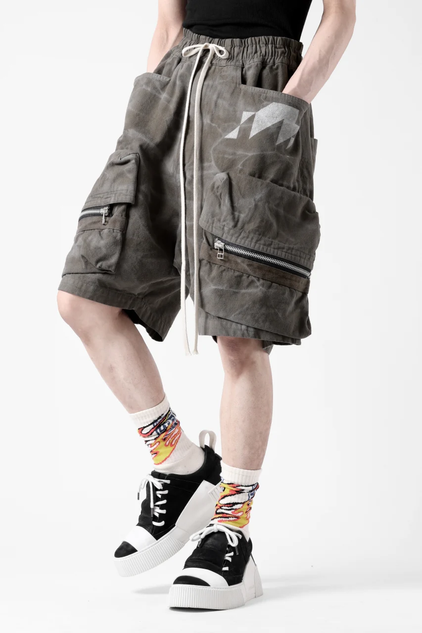 A.F ARTEFACT RUGGED CARGO SHORTS  / VINTAGE DYED (KHAKI) - Image 7