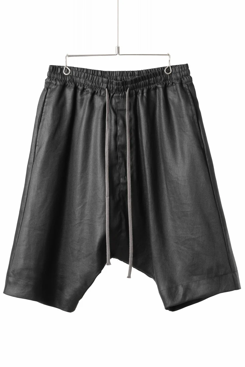 A.F ARTEFACT SARROUEL SHORT PANTS / LINEN TWILL (BLACK)