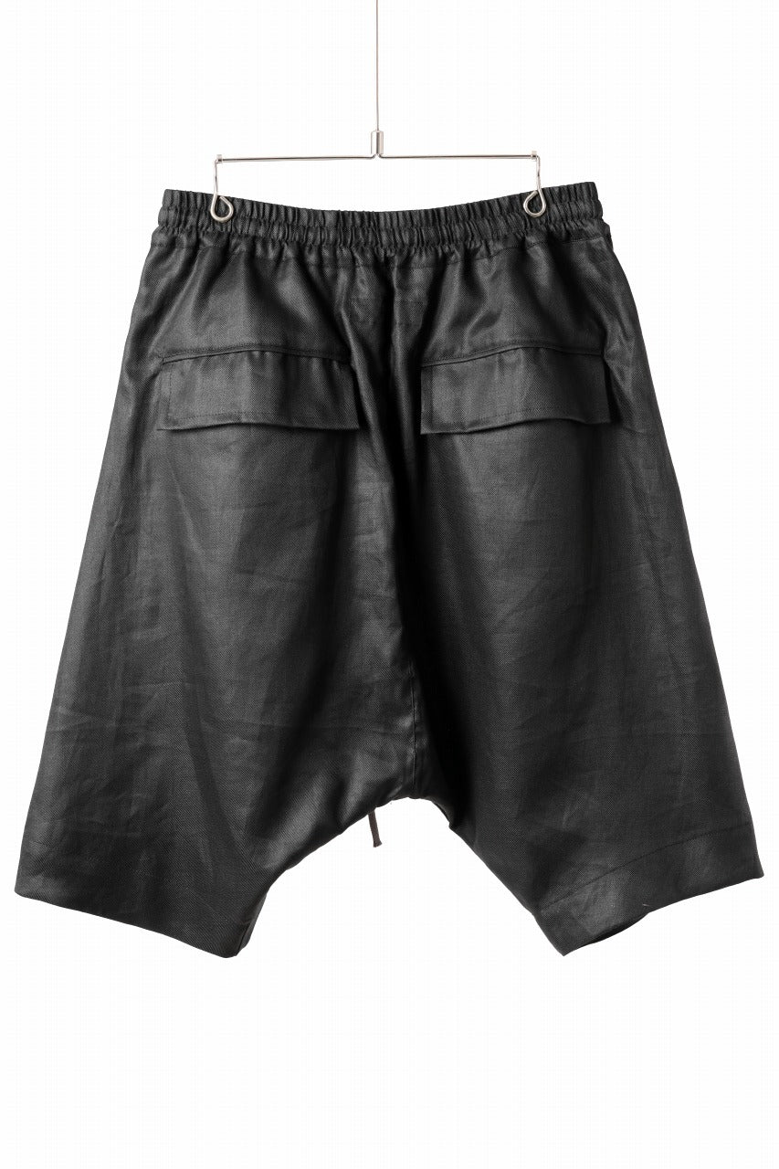 A.F ARTEFACT SARROUEL SHORT PANTS / LINEN TWILL (BLACK) - Image 4