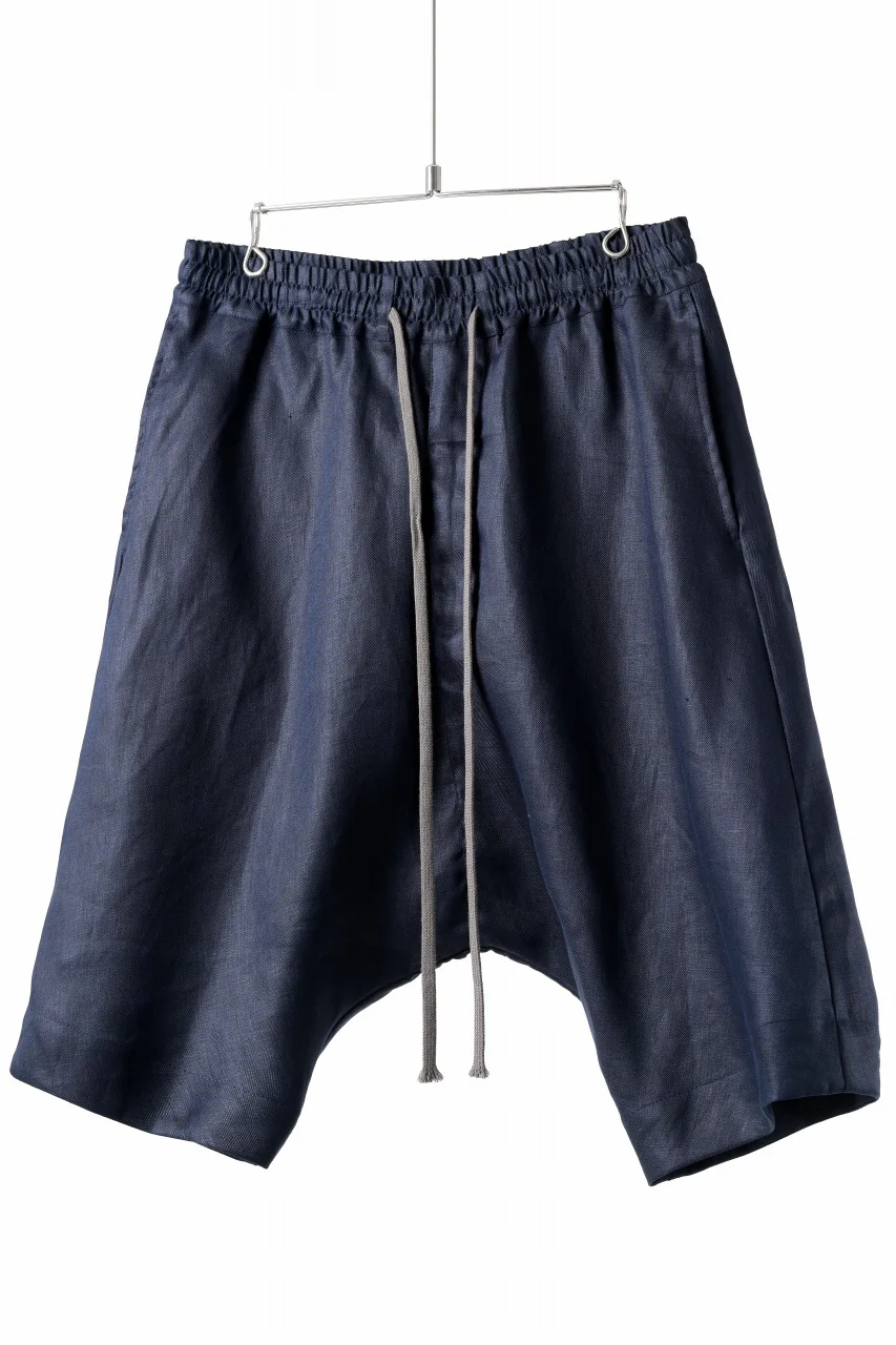 A.F ARTEFACT SARROUEL SHORT PANTS / LINEN TWILL (NAVY) - Image 2