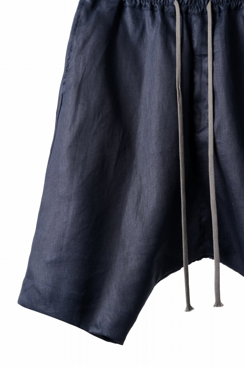 A.F ARTEFACT SARROUEL SHORT PANTS / LINEN TWILL (NAVY) - Image 5