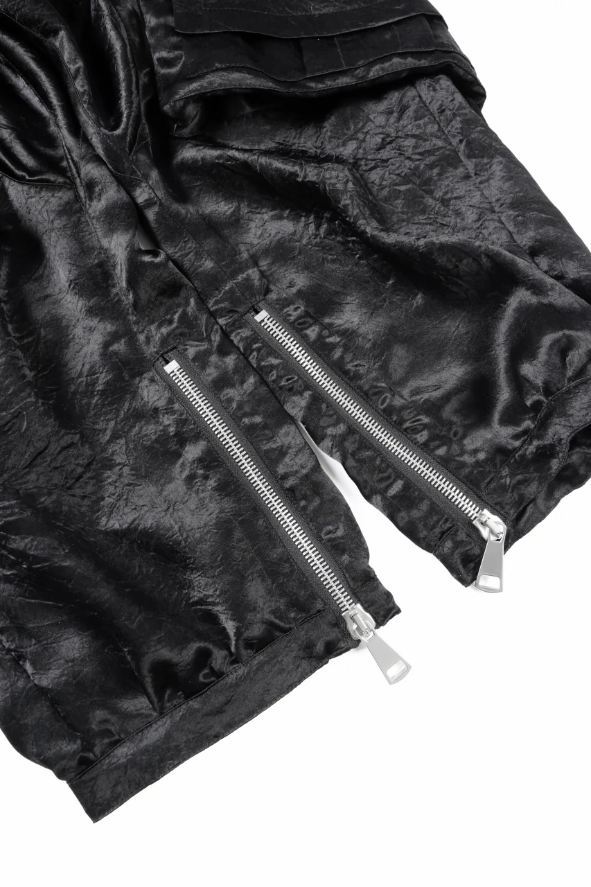 A.F ARTEFACT SATIN DROPCROTCH CARGO PANTS (BLACK) - Image 11