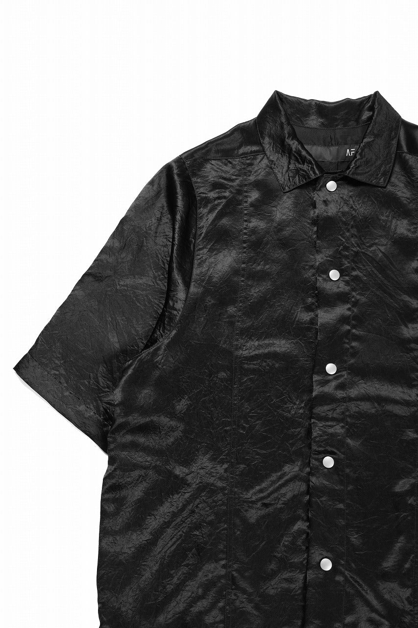 A.F ARTEFACT SATIN HALF SLEEVE SHIRT (BLACK) - Image 5
