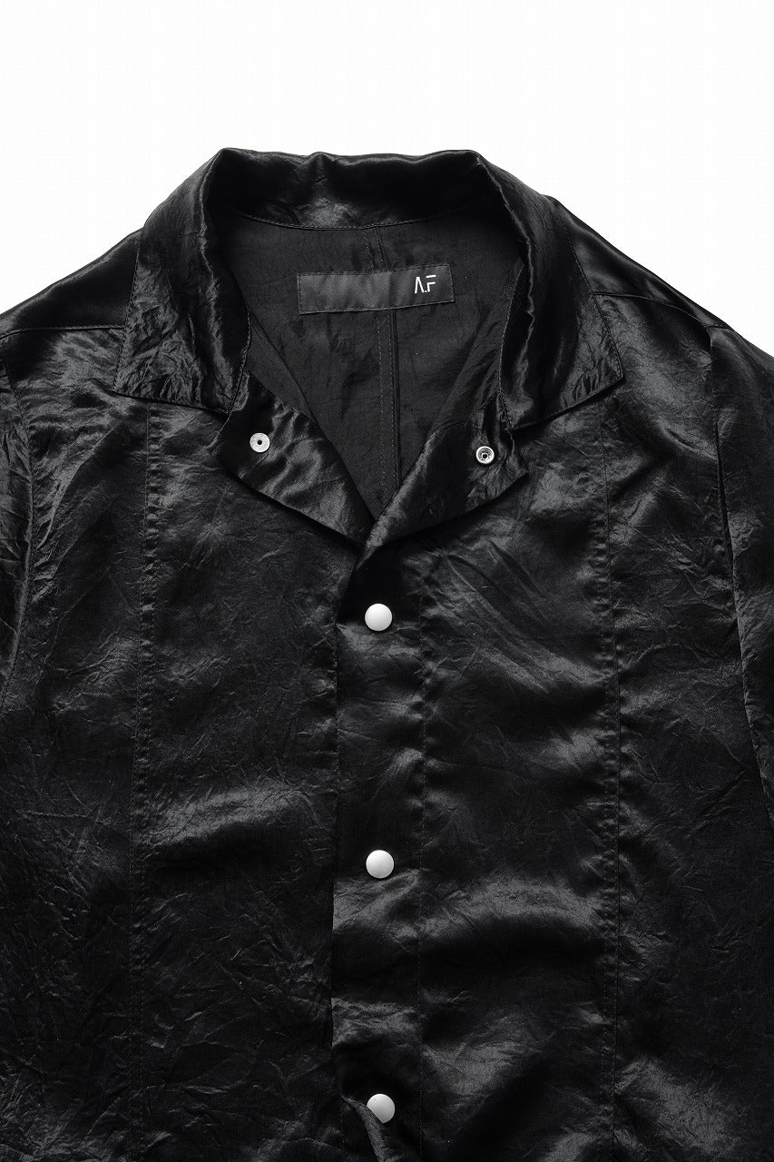 A.F ARTEFACT SATIN HALF SLEEVE SHIRT (BLACK) - Image 7