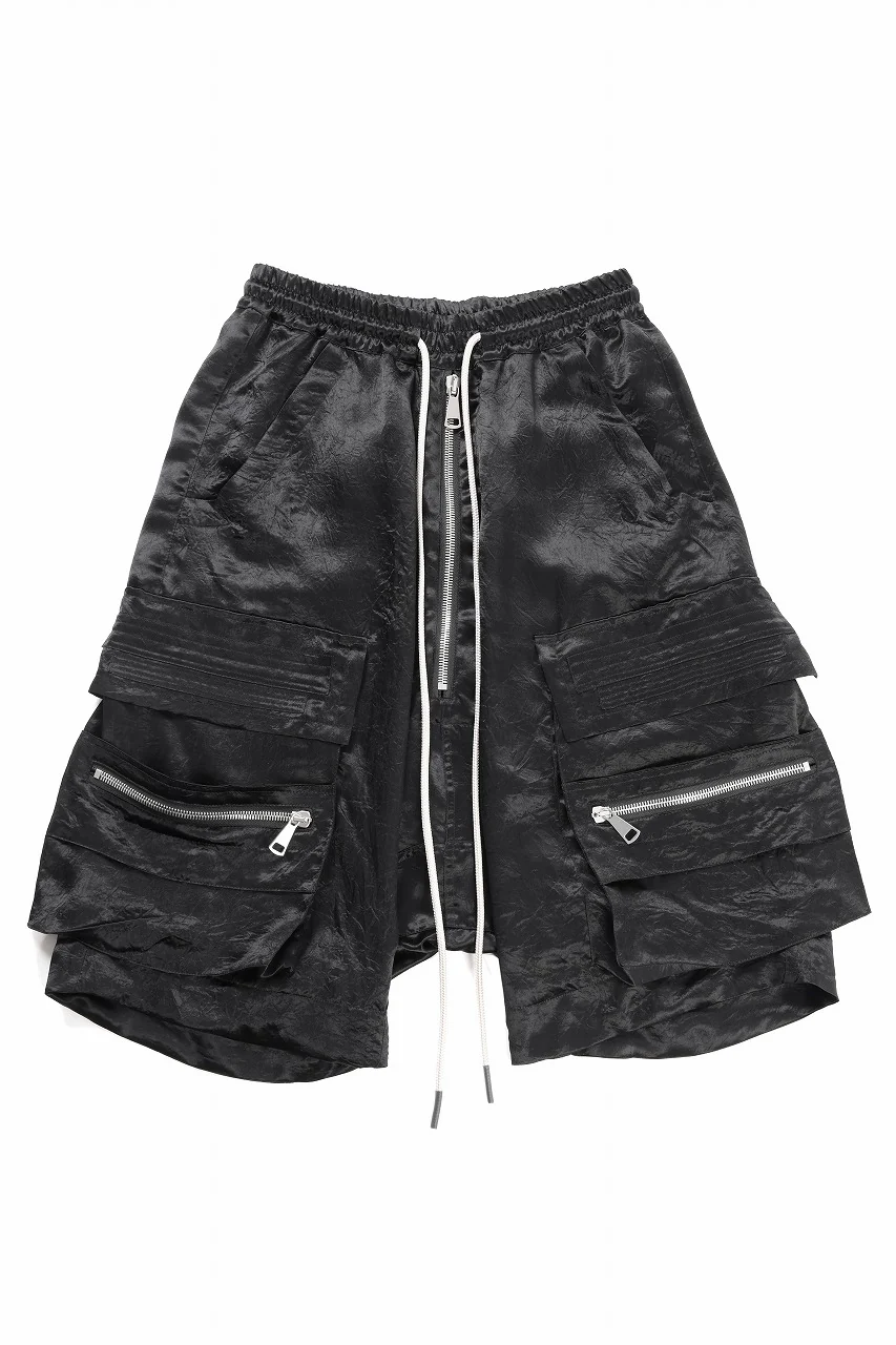 A.F ARTEFACT SATIN LOWCROTCH MILITARY WIDE SHORTS (BLACK)