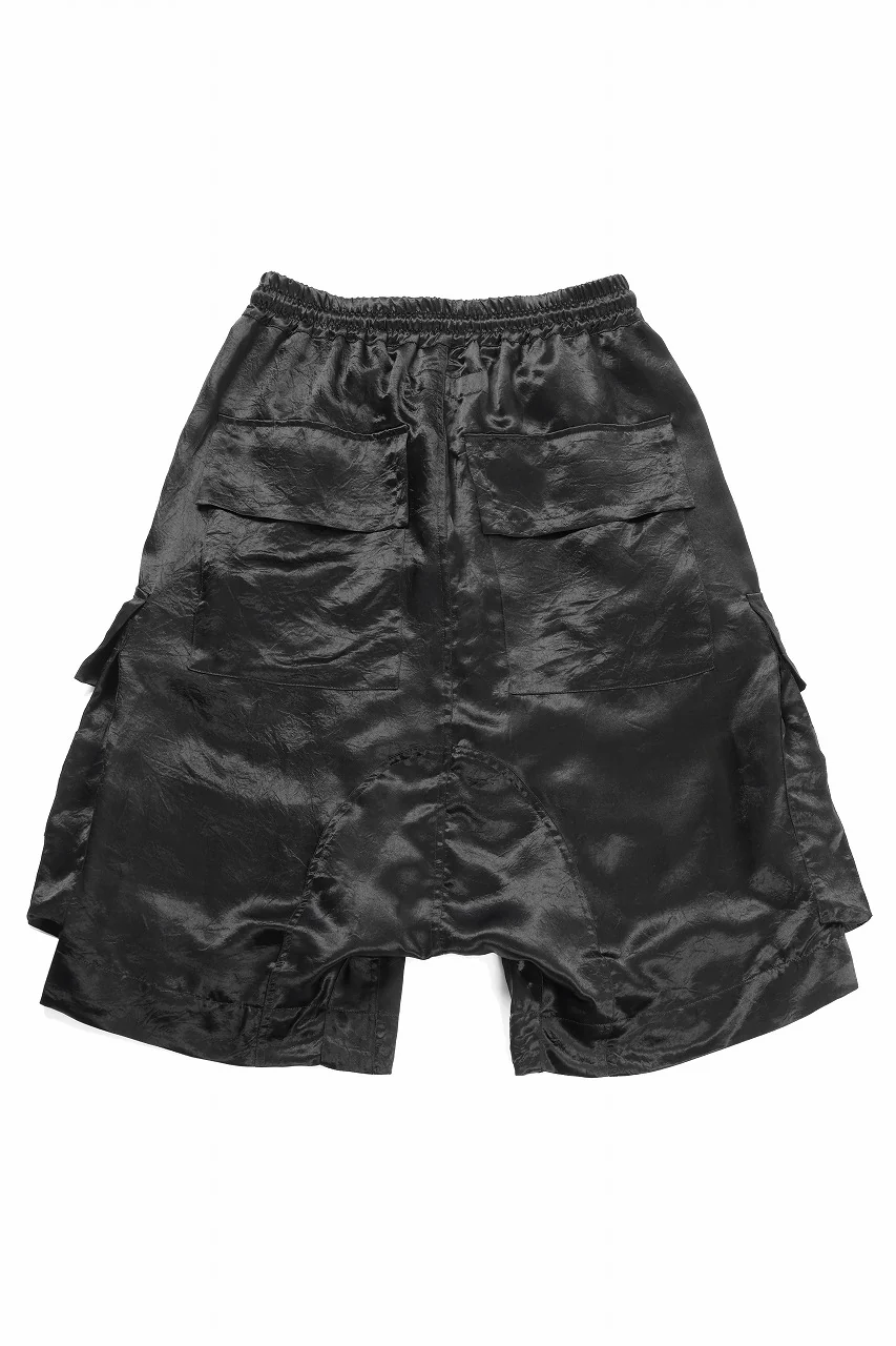 A.F ARTEFACT SATIN LOWCROTCH MILITARY WIDE SHORTS (BLACK) - Image 3