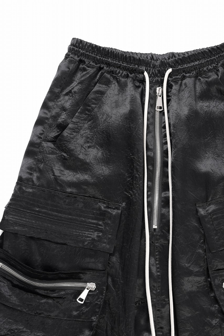 A.F ARTEFACT SATIN LOWCROTCH MILITARY WIDE SHORTS (BLACK) - Image 4