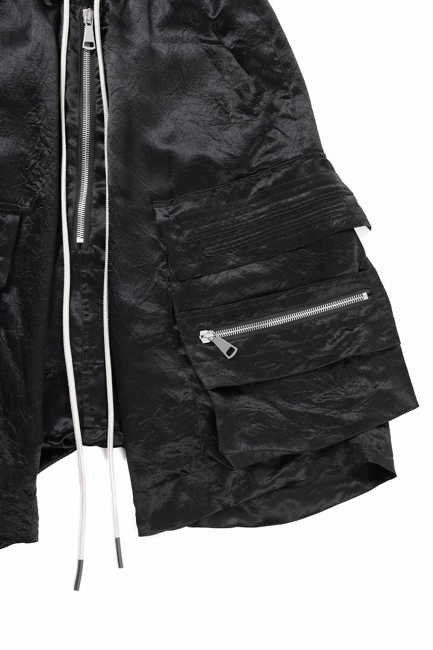 A.F ARTEFACT SATIN LOWCROTCH MILITARY WIDE SHORTS (BLACK) - Image 5