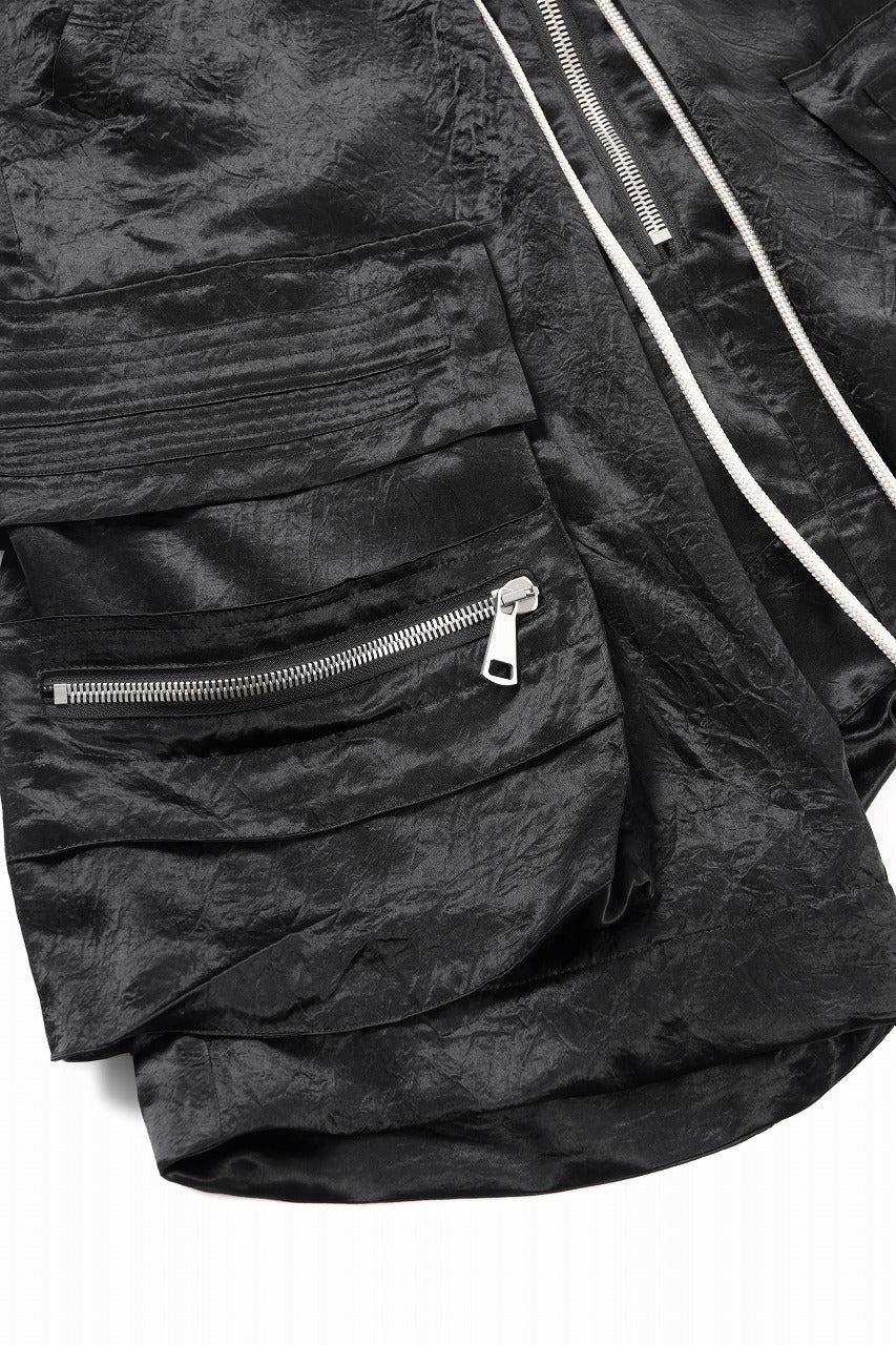 A.F ARTEFACT SATIN LOWCROTCH MILITARY WIDE SHORTS (BLACK) - Image 6