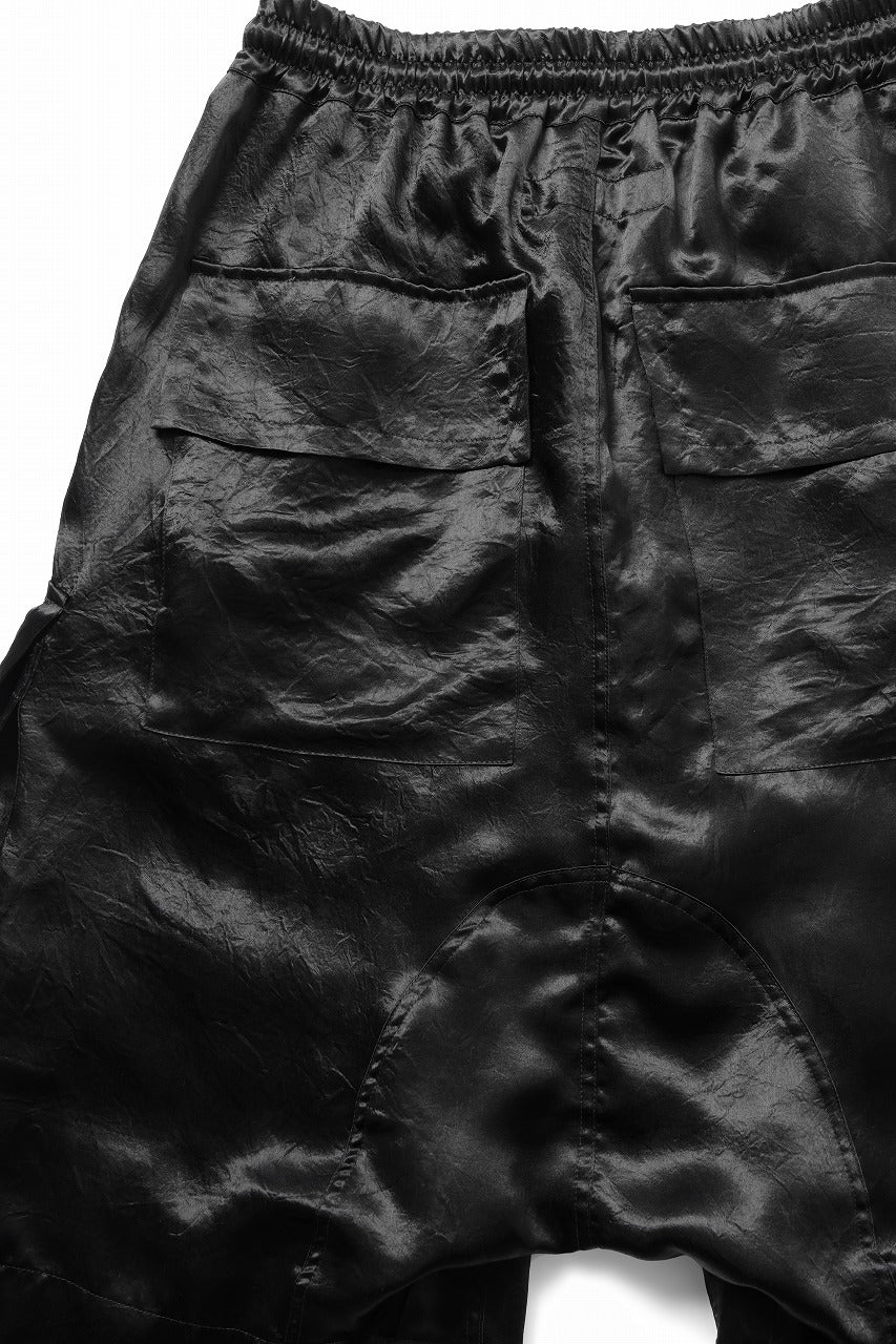 A.F ARTEFACT SATIN LOWCROTCH MILITARY WIDE SHORTS (BLACK) - Image 8
