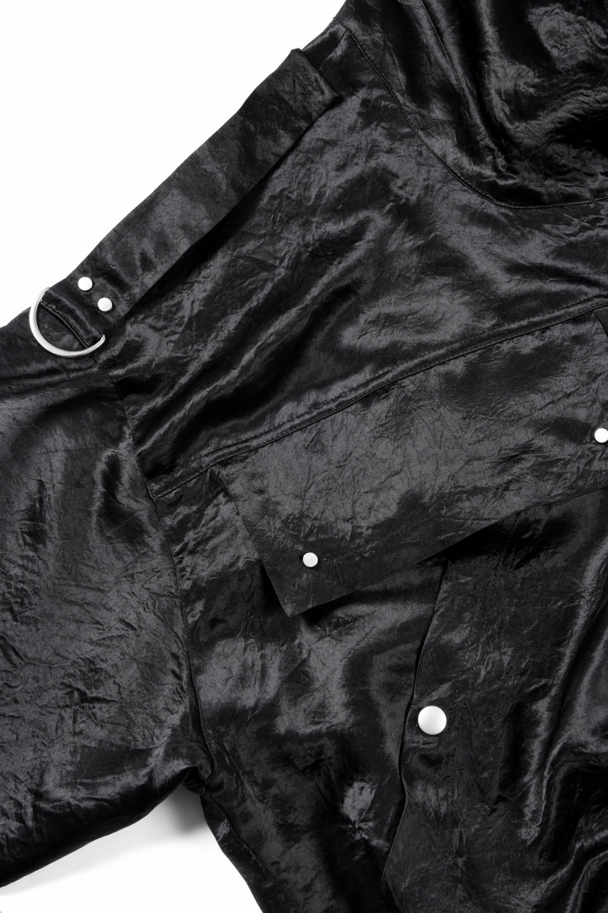A.F ARTEFACT SATIN MILITARY HOODIE BLOUSON (BLACK) - Image 10