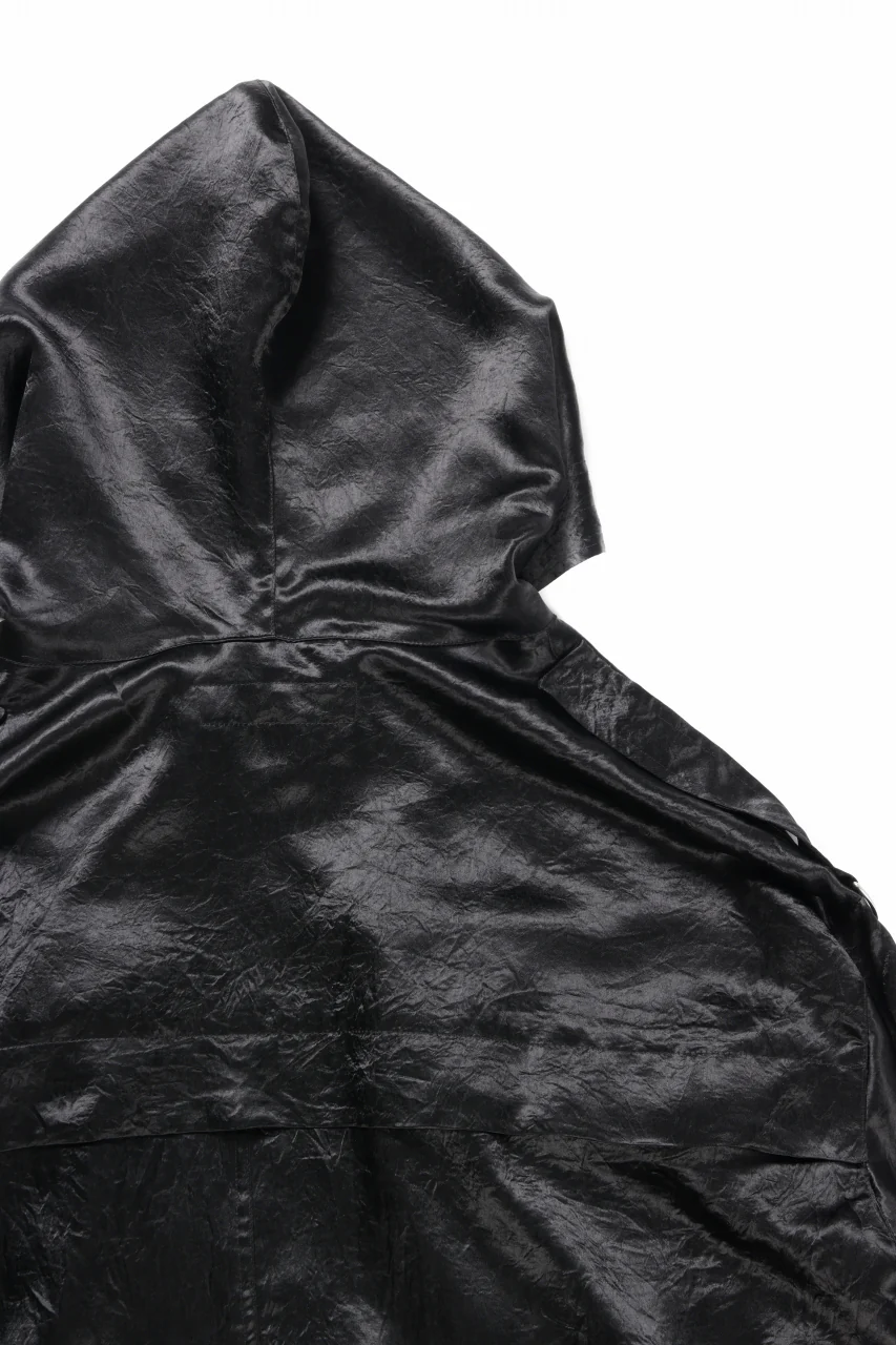 A.F ARTEFACT SATIN MILITARY HOODIE BLOUSON (BLACK) - Image 12
