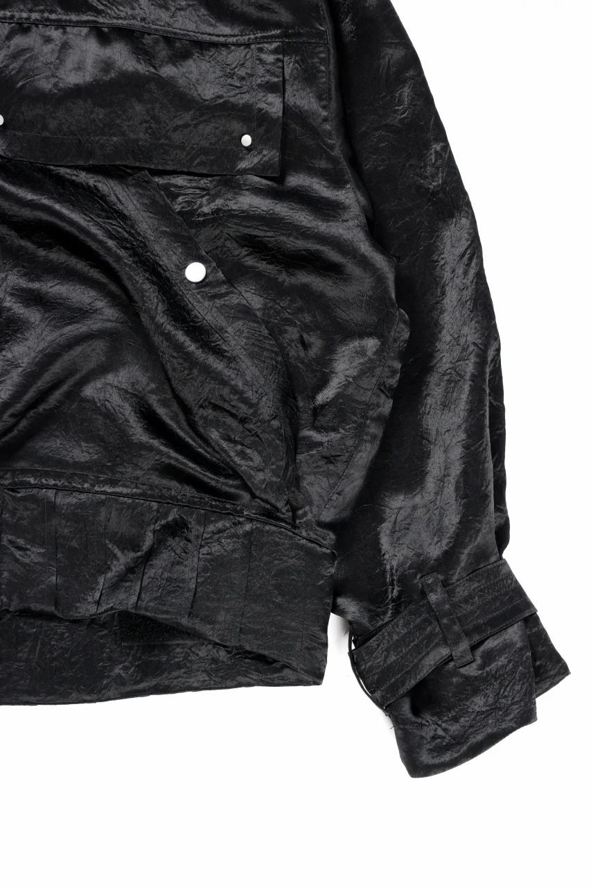 A.F ARTEFACT SATIN MILITARY HOODIE BLOUSON (BLACK) - Image 7