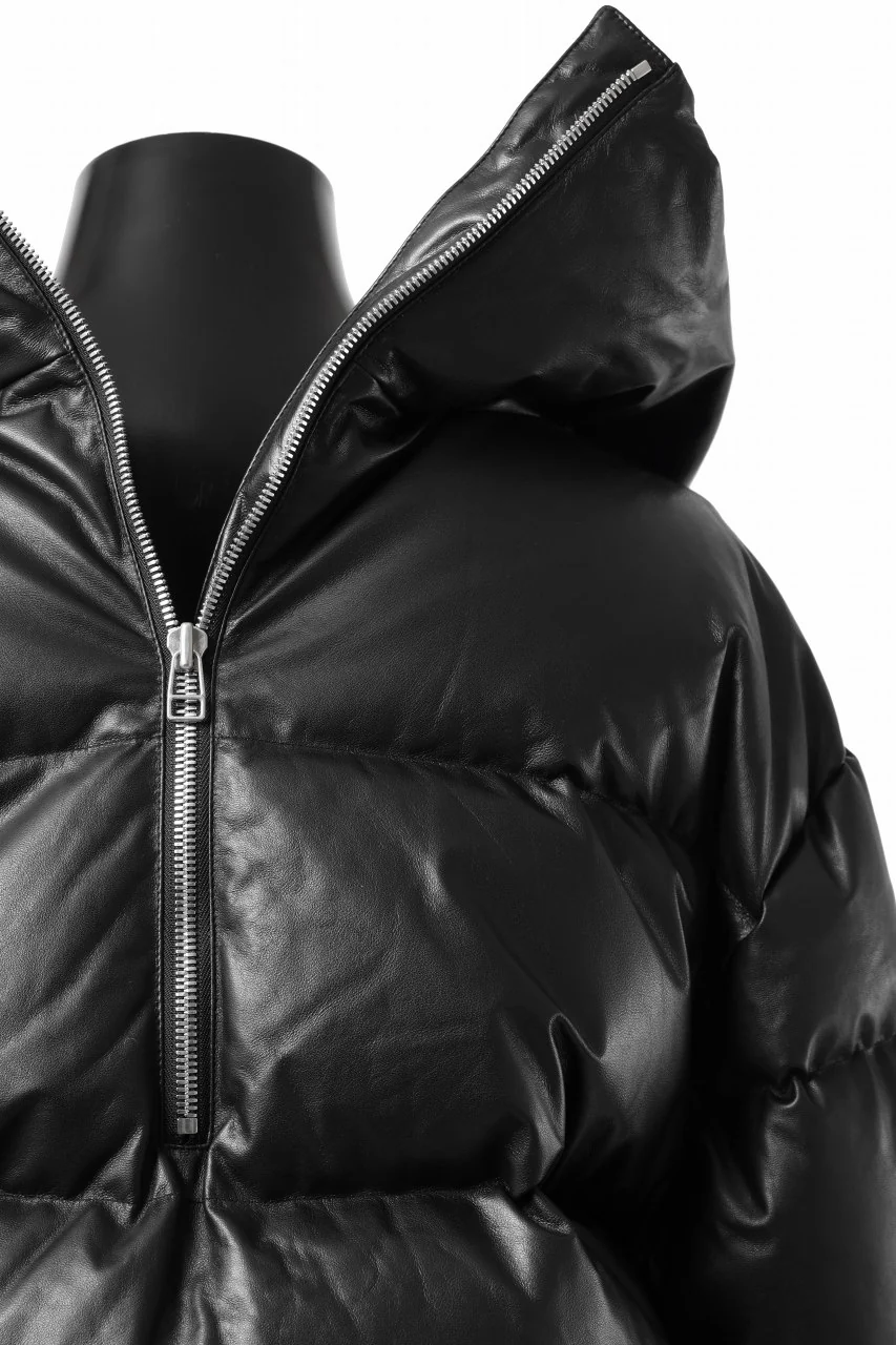 A.F ARTEFACT SHEEP SKIN LEATHER HIGH-NECK SHORT DOWN JACKET (BLACK) - Image 31
