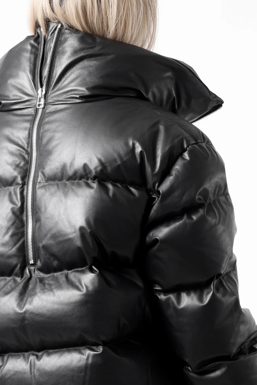 A.F ARTEFACT SHEEP SKIN LEATHER HIGH-NECK SHORT DOWN JACKET (BLACK) - Image 42