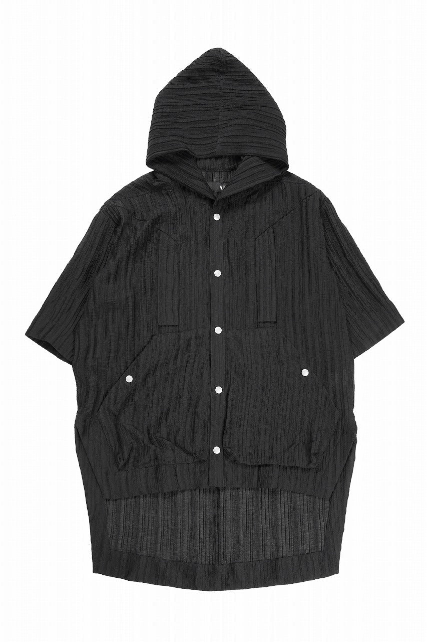 A.F ARTEFACT SHEER YO-RYU HOODIE SHIRT (BLACK) - Image 2