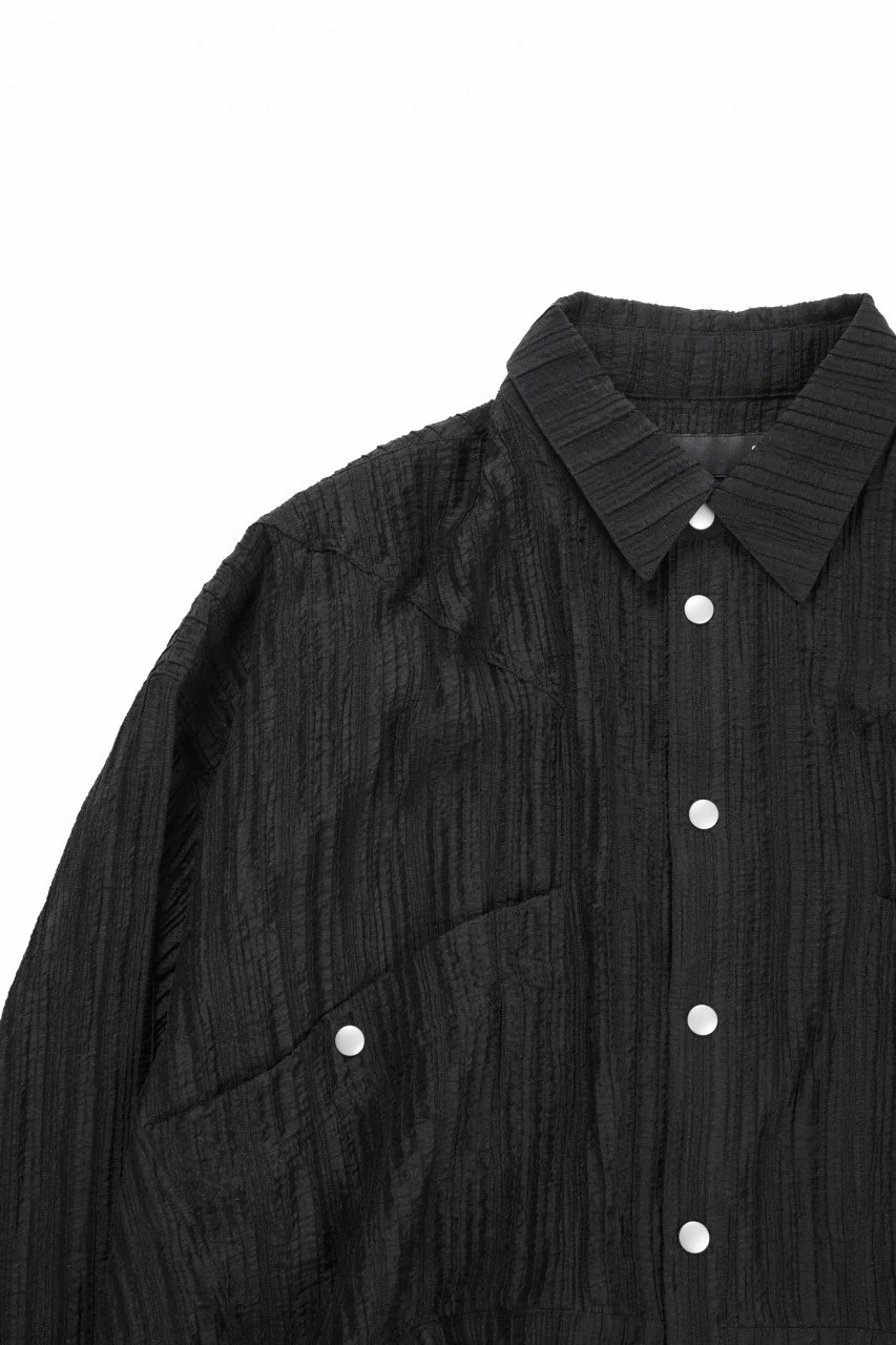 A.F ARTEFACT SHEER YO-RYU SHORT LENGTH SHIRT (BLACK) - Image 5