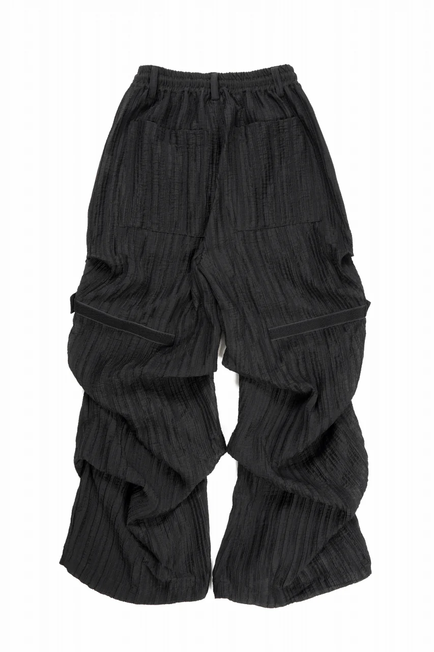 A.F ARTEFACT SHEER YO-RYU TUCK BAGGY PANTS (BLACK) - Image 2