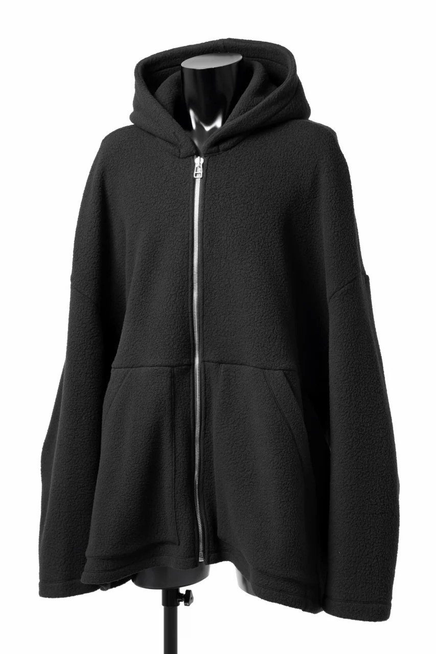 A.F ARTEFACT SHERPA ZIP HOODED JACKET (BLACK) - Image 2