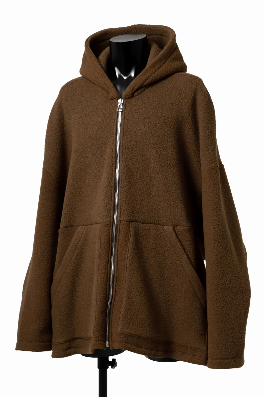 A.F ARTEFACT SHERPA ZIP HOODED JACKET (BROWN) - Image 2