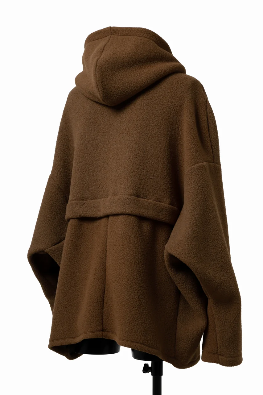 A.F ARTEFACT SHERPA ZIP HOODED JACKET (BROWN) - Image 5