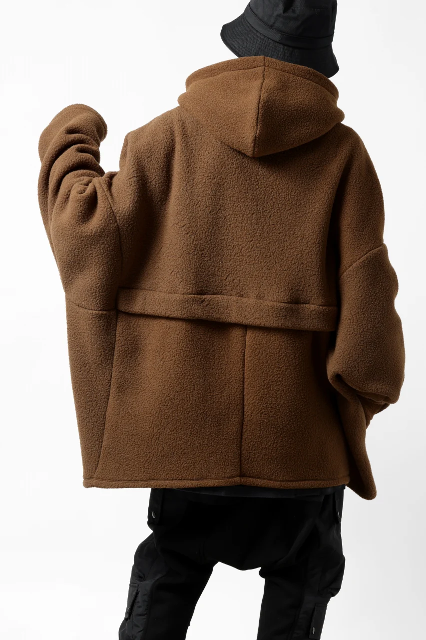 A.F ARTEFACT SHERPA ZIP HOODED JACKET (BROWN) - Image 7