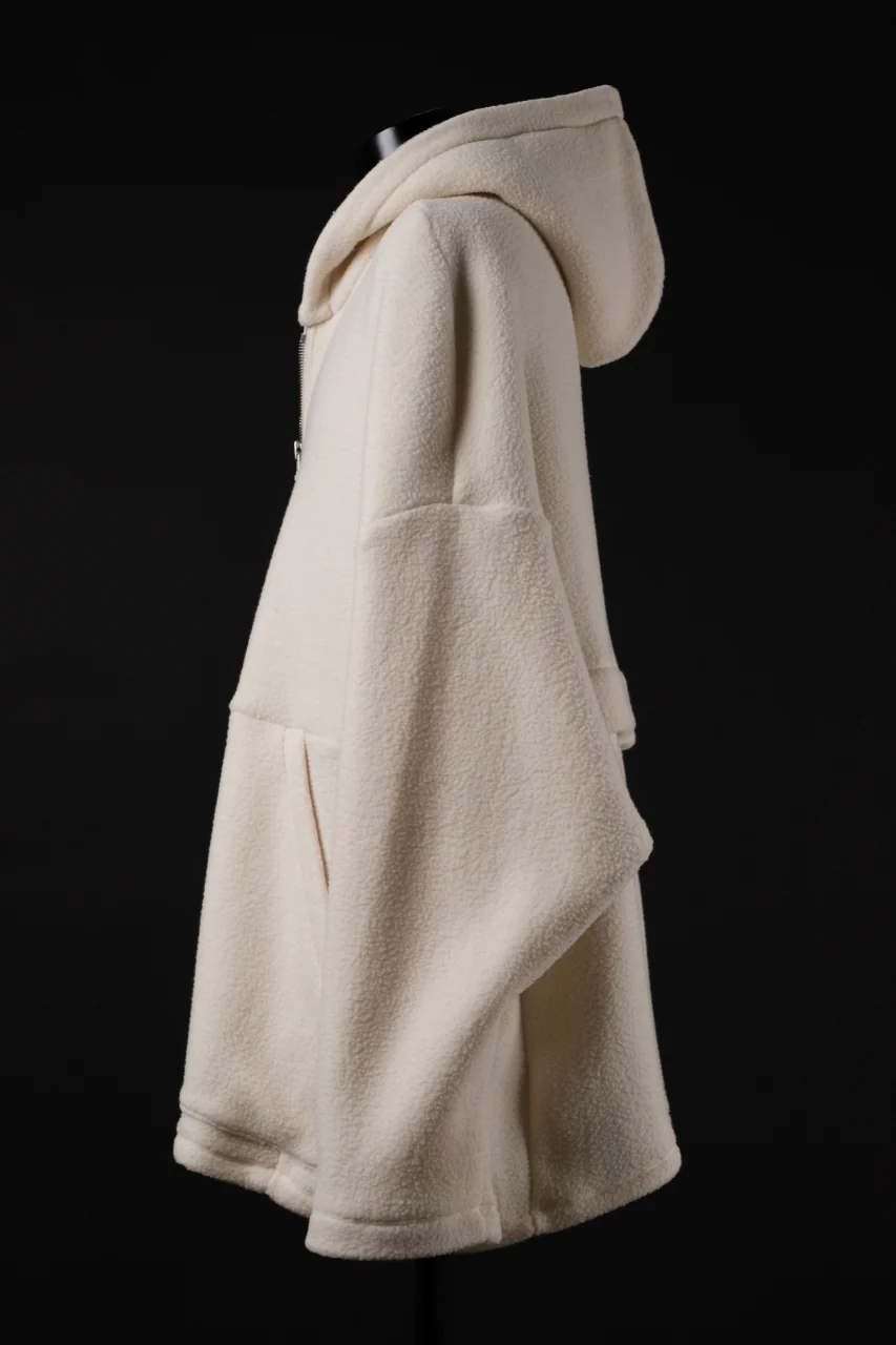 A.F ARTEFACT SHERPA ZIP HOODED JACKET (IVORY) - Image 10