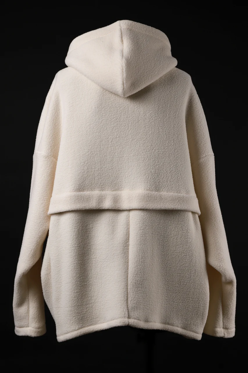 A.F ARTEFACT SHERPA ZIP HOODED JACKET (IVORY) - Image 11