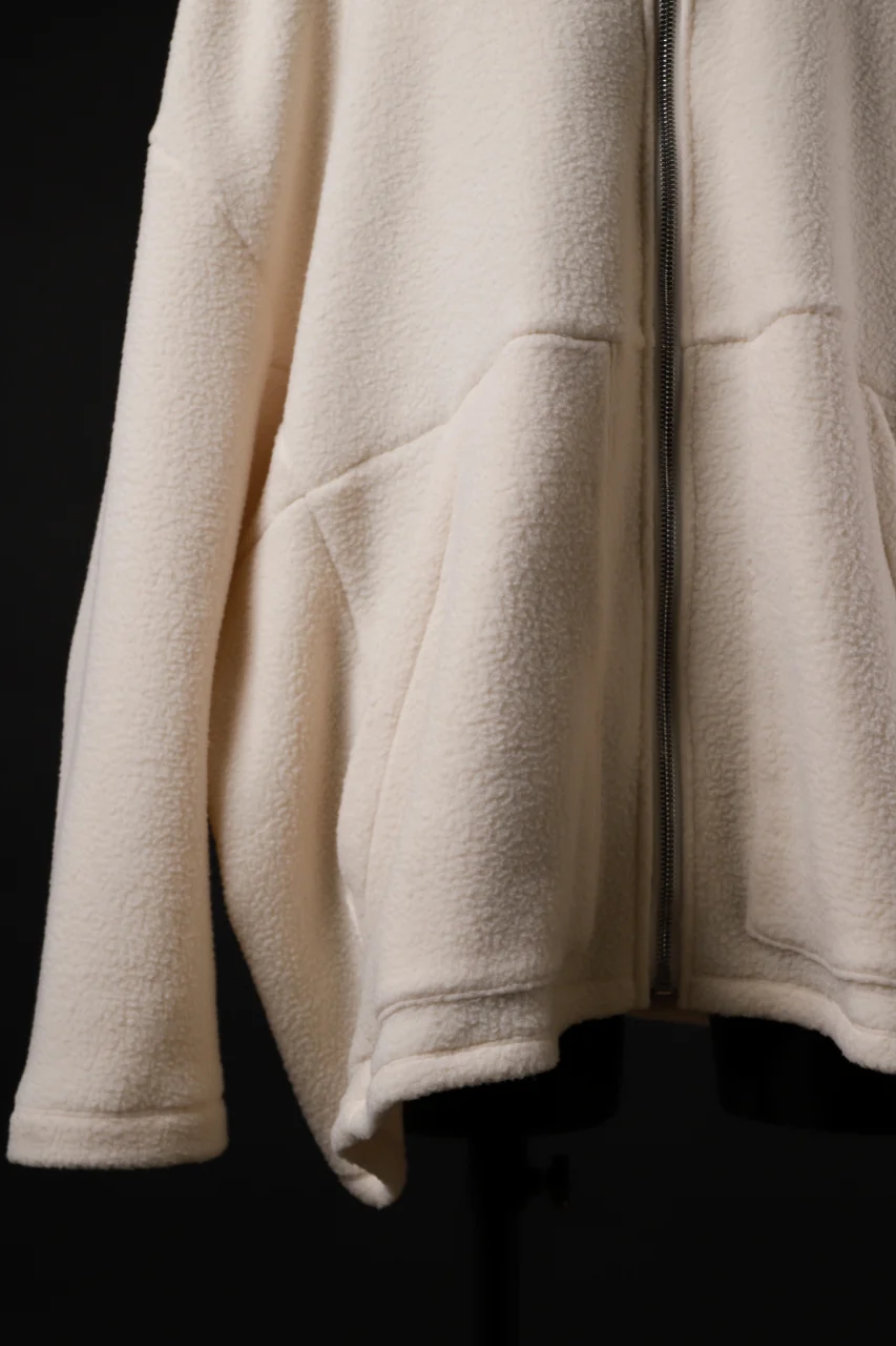 A.F ARTEFACT SHERPA ZIP HOODED JACKET (IVORY) - Image 14