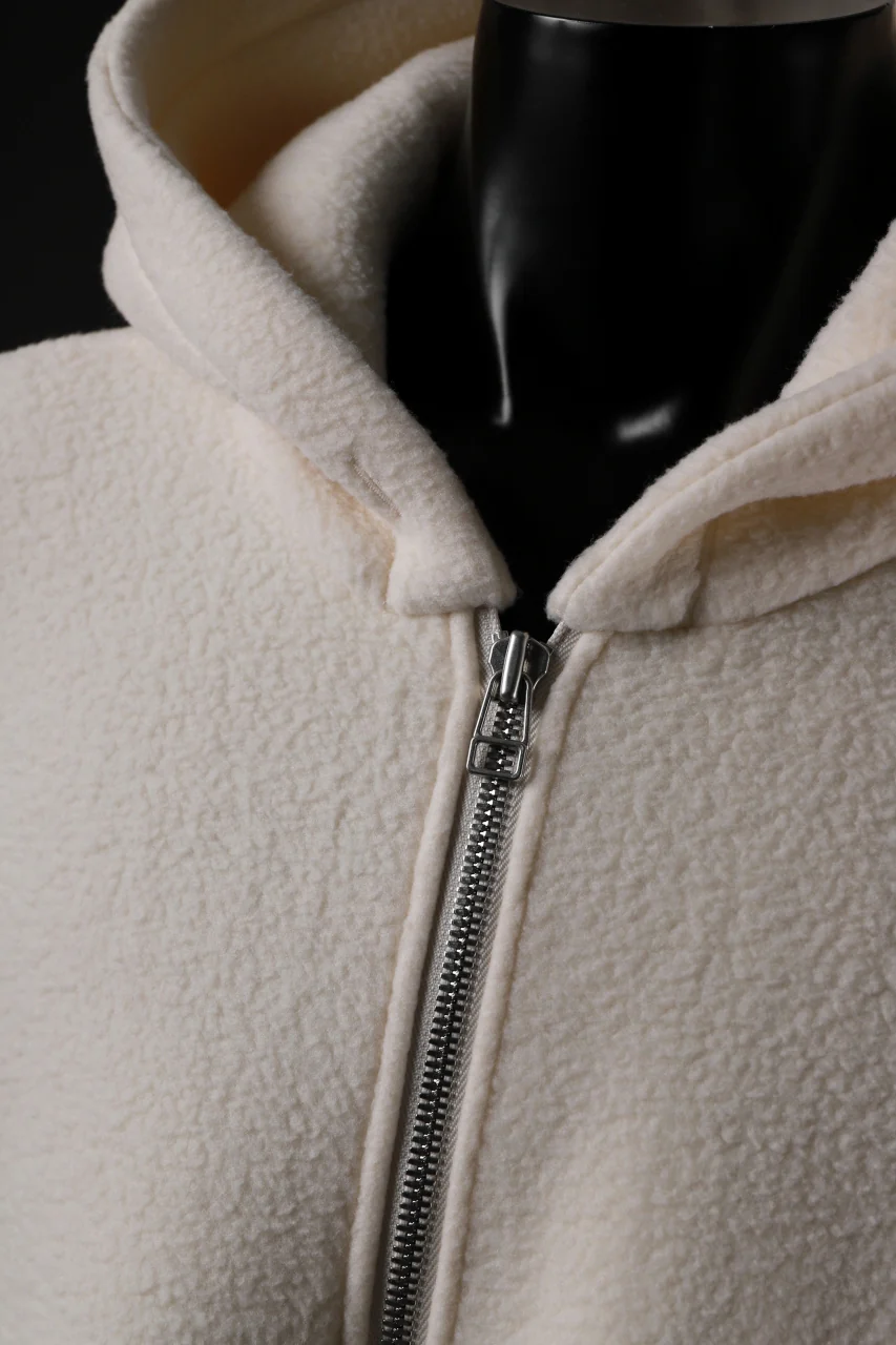 A.F ARTEFACT SHERPA ZIP HOODED JACKET (IVORY) - Image 16