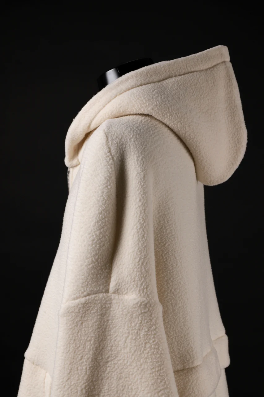A.F ARTEFACT SHERPA ZIP HOODED JACKET (IVORY) - Image 17