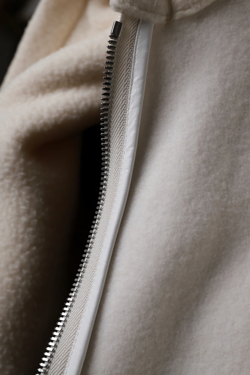 A.F ARTEFACT SHERPA ZIP HOODED JACKET (IVORY) - Image 22