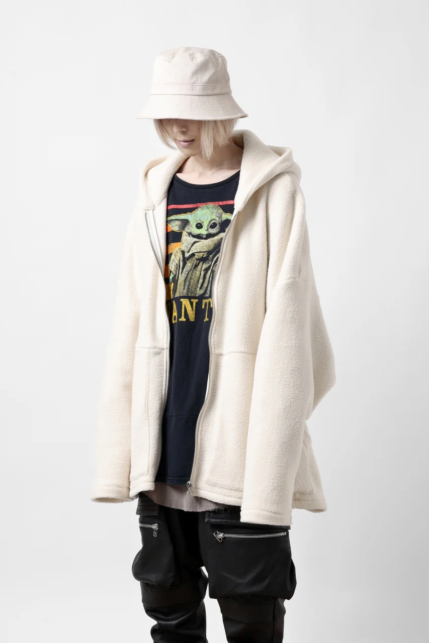 A.F ARTEFACT SHERPA ZIP HOODED JACKET (IVORY) - Image 25