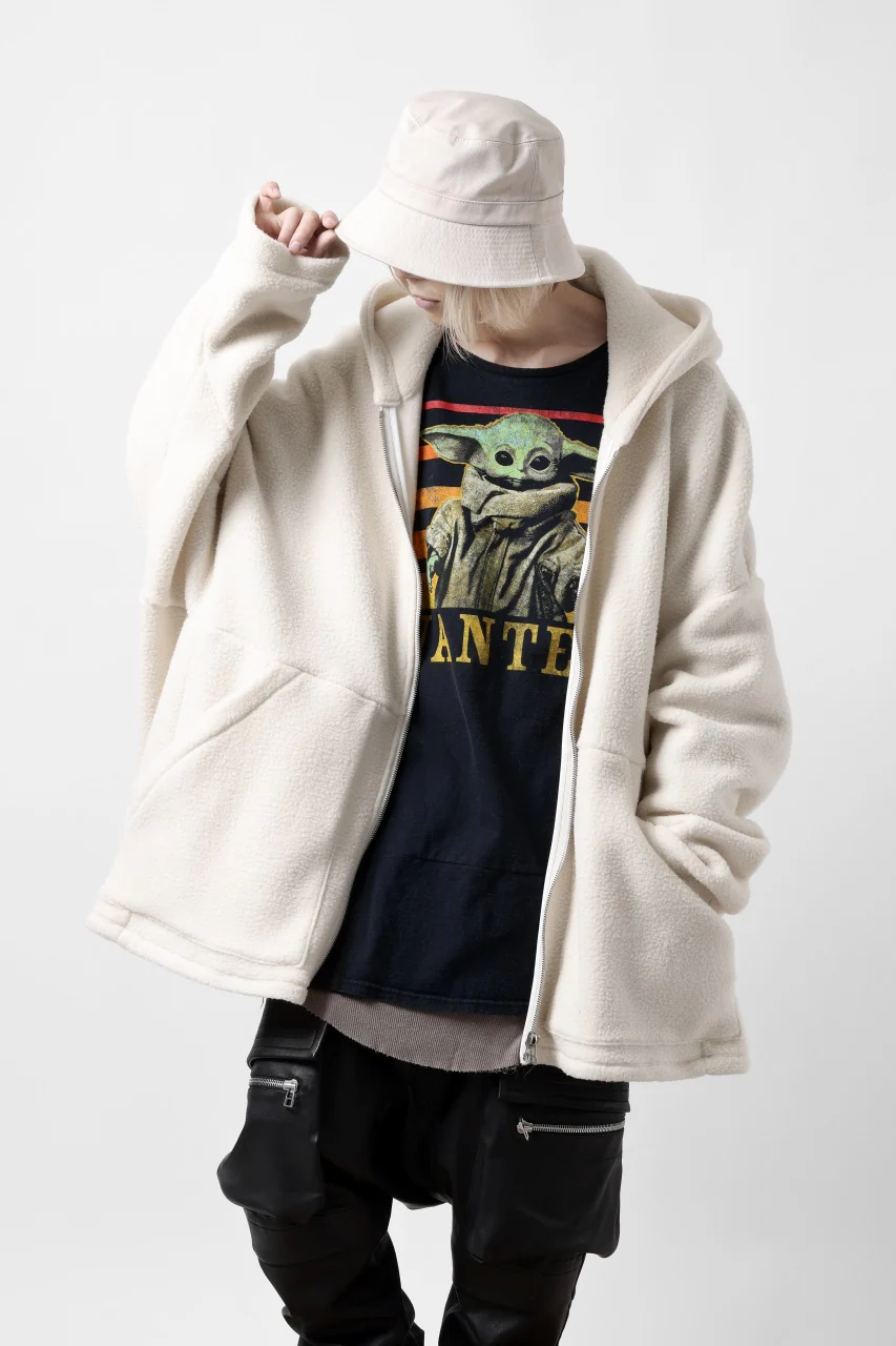 A.F ARTEFACT SHERPA ZIP HOODED JACKET (IVORY) - Image 28