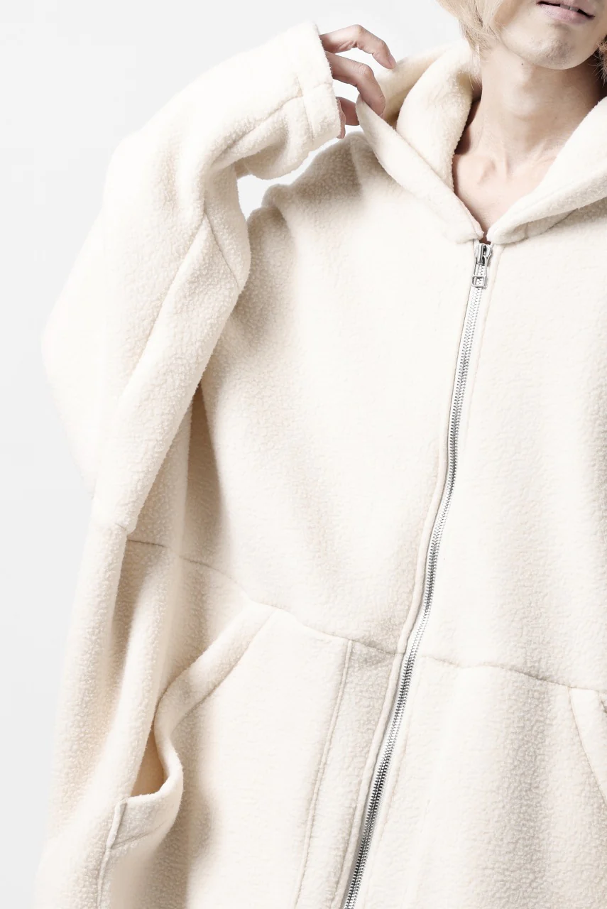 A.F ARTEFACT SHERPA ZIP HOODED JACKET (IVORY) - Image 31