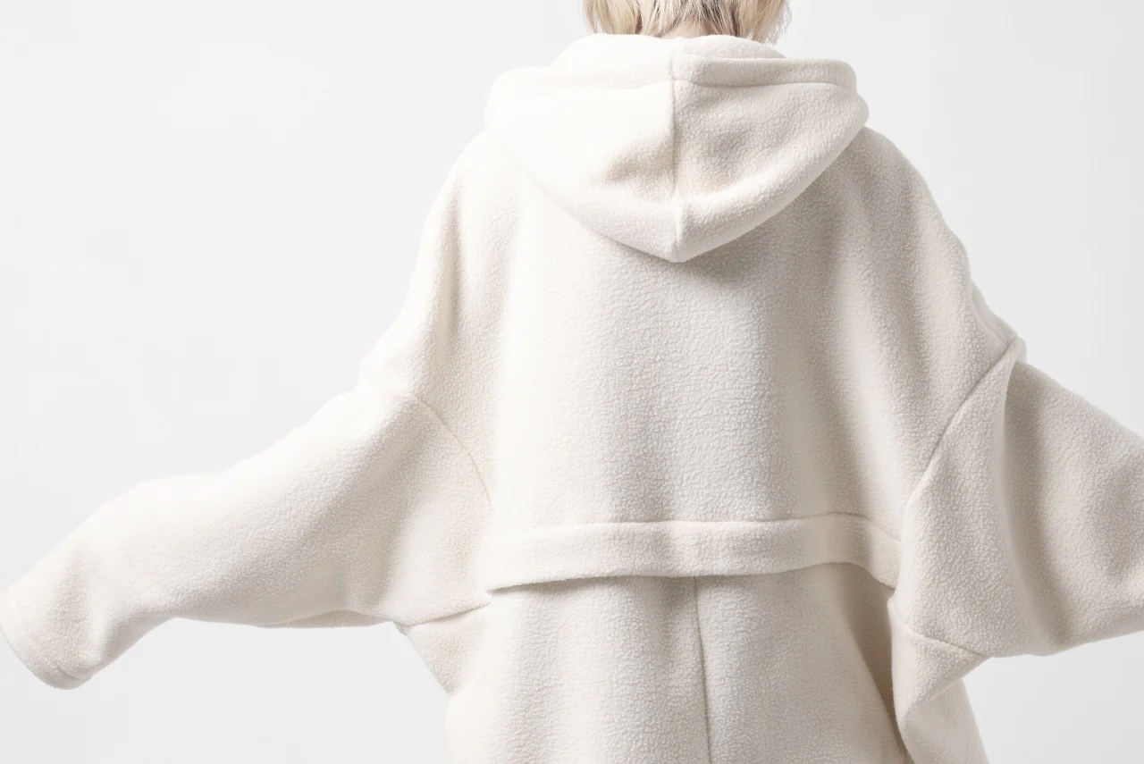 A.F ARTEFACT SHERPA ZIP HOODED JACKET (IVORY) - Image 35
