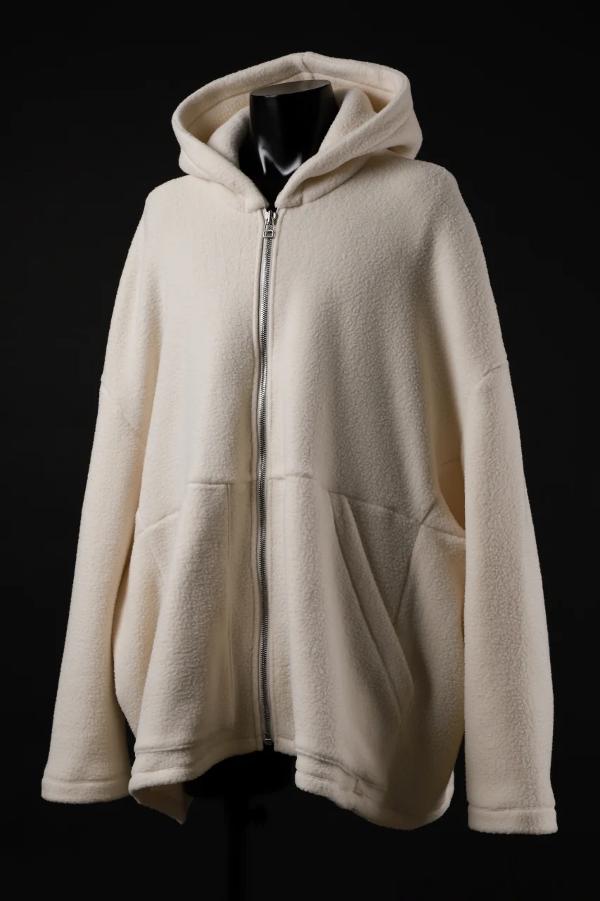 A.F ARTEFACT SHERPA ZIP HOODED JACKET (IVORY) - Image 9
