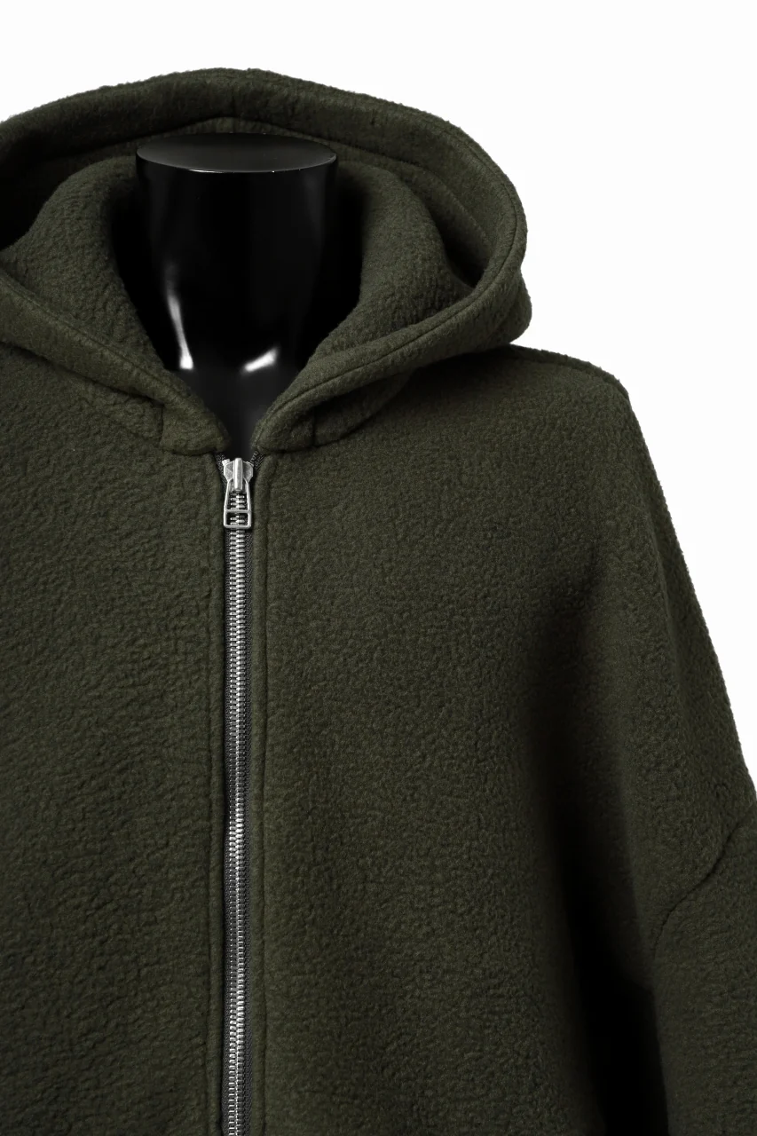 A.F ARTEFACT SHERPA ZIP HOODED JACKET (KHAKI) - Image 15