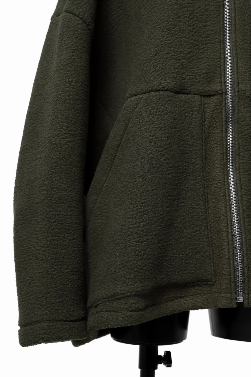 A.F ARTEFACT SHERPA ZIP HOODED JACKET (KHAKI) - Image 17