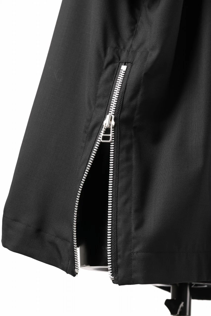 A.F ARTEFACT SIDE ZIP HALF PULOVER SHIRT / TROPICAL WOOL (BLACK) - Image 8