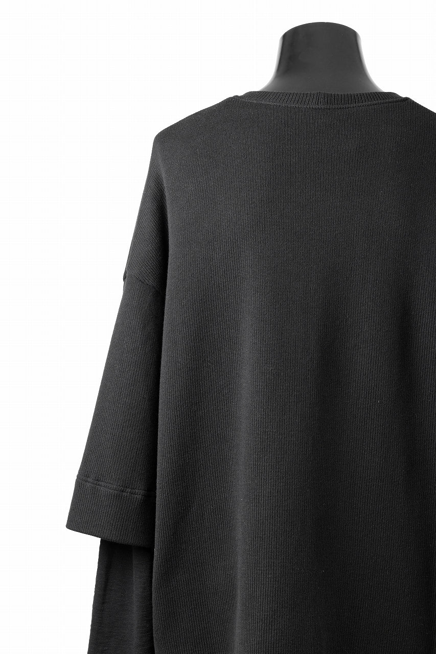 A.F ARTEFACT SIDE ZIP LAYERED PULLOVER / RIB KNIT JERSEY (BLACK) - Image 13