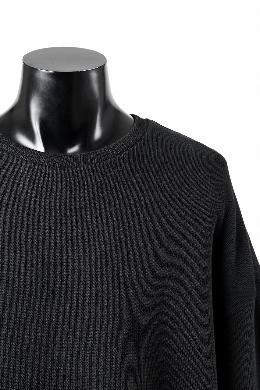 A.F ARTEFACT SIDE ZIP LAYERED PULLOVER / RIB KNIT JERSEY (BLACK) - Image 8