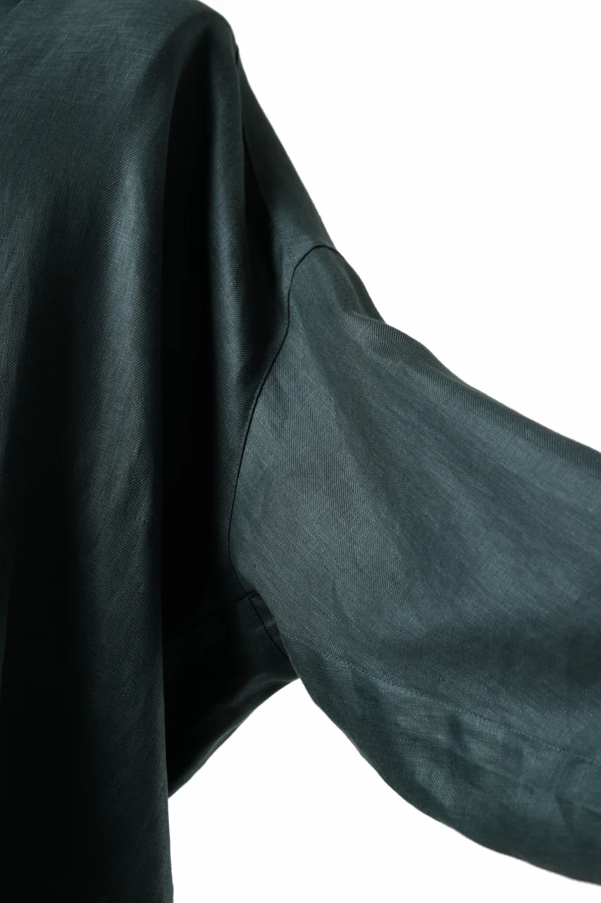 A.F ARTEFACT SNAPPED COCOON SHIRT / LINEN TWILL (GREEN) - Image 10