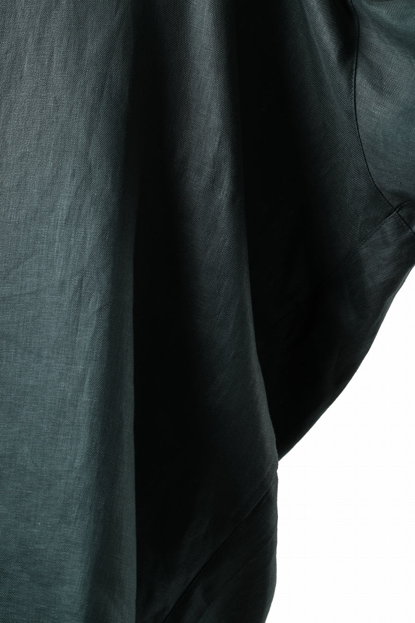A.F ARTEFACT SNAPPED COCOON SHIRT / LINEN TWILL (GREEN) - Image 11