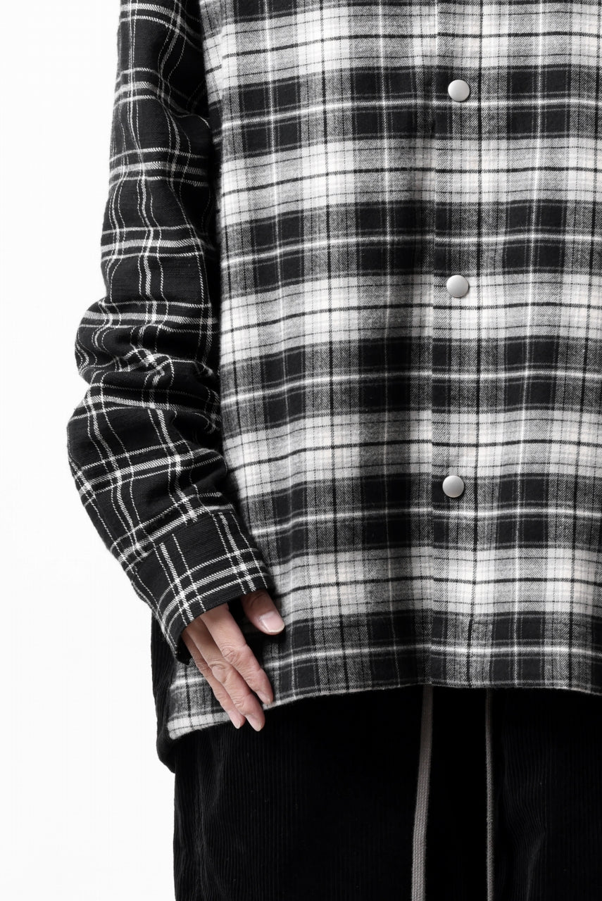 A.F ARTEFACT SNAPPED OVER SHIRT / CHECK x CORDUROY COMBI (BLACK) - Image 33