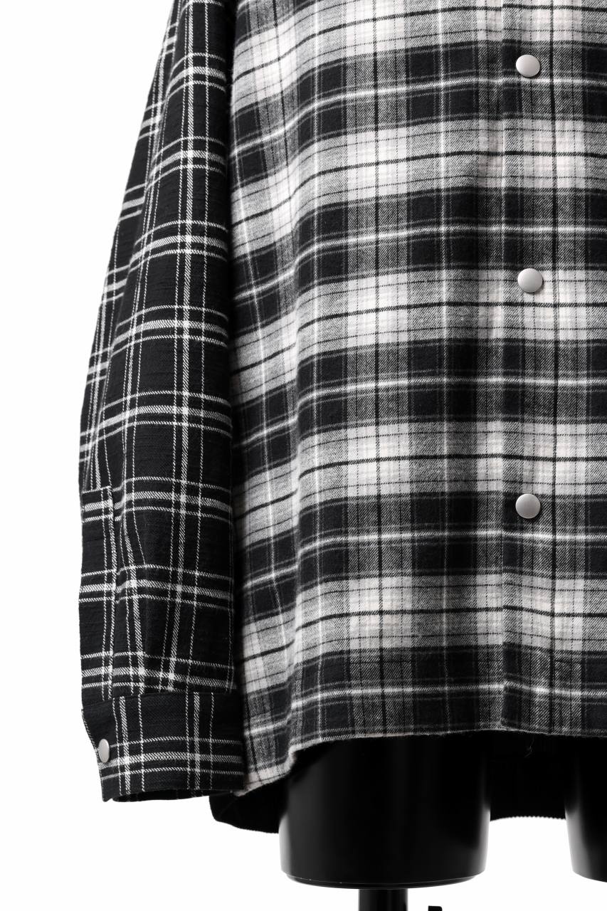 A.F ARTEFACT SNAPPED OVER SHIRT / CHECK x CORDUROY COMBI (BLACK) - Image 8