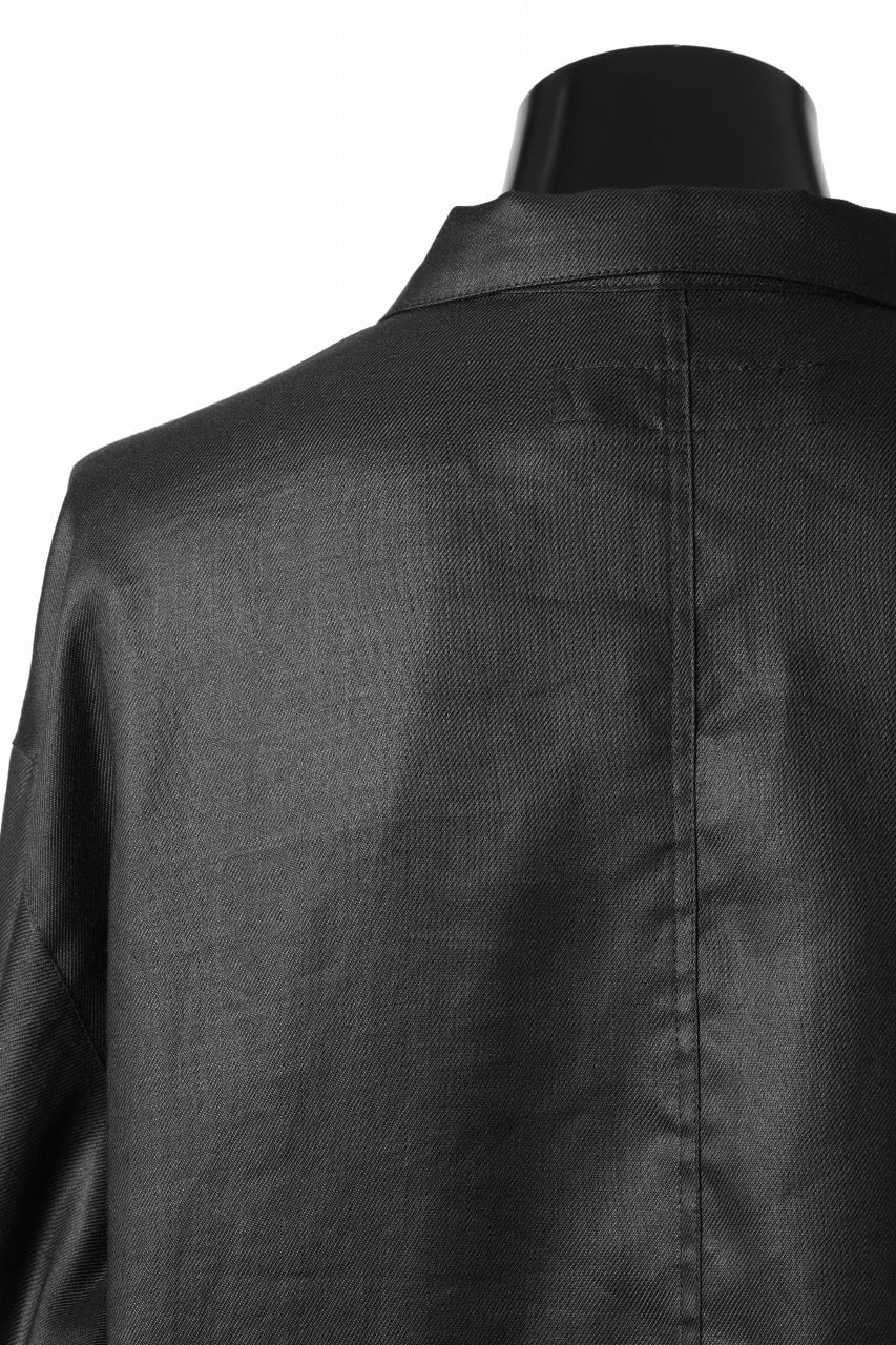 A.F ARTEFACT SNAPPED OVER SHIRT / LINEN TWILL (BLACK) - Image 10