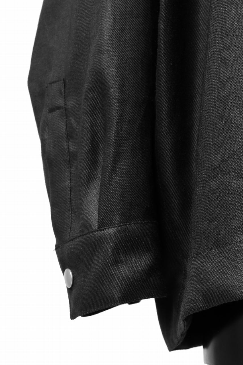 A.F ARTEFACT SNAPPED OVER SHIRT / LINEN TWILL (BLACK) - Image 8